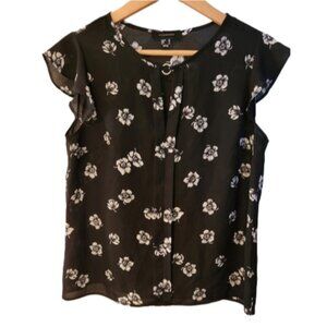 Atmosphere Sheer Black Top Eyelet‎